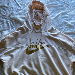 pink detailed nike cropped/waistline sweatshirt